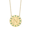 Tracee Nichols The Initial Token necklace gold with emeralds