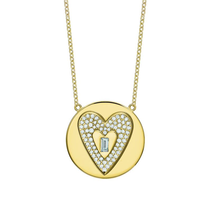 Golden Hearts Pavé Diamond Token Necklace