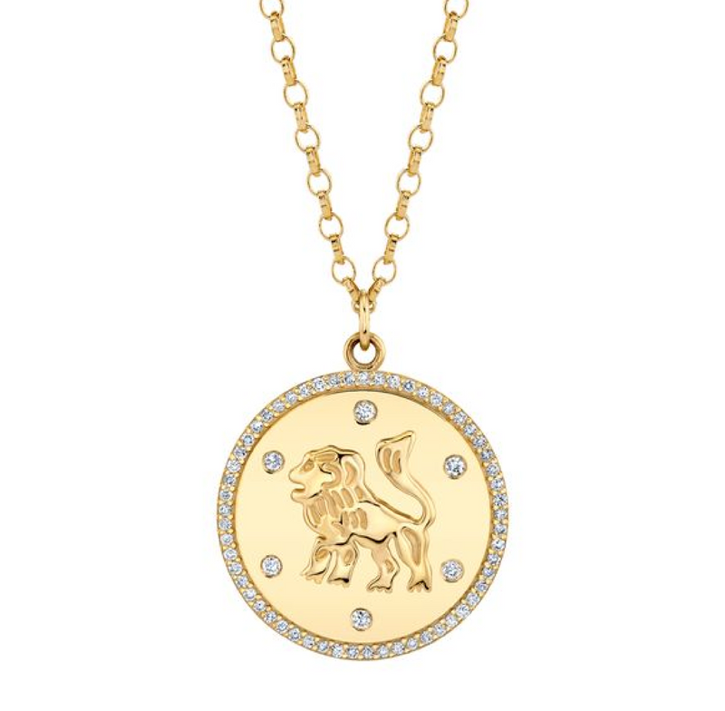 Infinity Diamond Lion Token Necklace