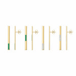 Gold Stix Earrings with Emerald Baguettes Bottom-Set - 2”