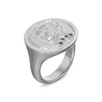 Tracee Nichols Mens Sterling Silver Roman Signet Ring up