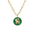 Tracee Nichols The Mini Lioness Enamel Token Necklace limited edition green