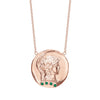 Tracee Nichols The Roman Token necklace 14k rose gold with emeralds