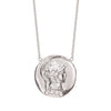 Tracee Nichols The Roman Token necklace 14k white gold with diamonds